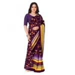 Women's Faux Georgette Saree With Blouse (Purple, 5-6Mtrs)