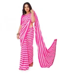 Women's Faux Georgette Saree With Blouse (Pink, 5-6Mtrs)