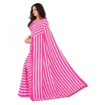 Women's Faux Georgette Saree With Blouse (Pink, 5-6Mtrs)