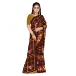 Women's Faux Georgette Saree With Blouse (Yellow, 5-6Mtrs)