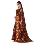 Women's Faux Georgette Saree With Blouse (Yellow, 5-6Mtrs)