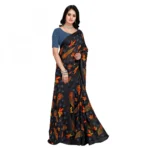 Women's Faux Georgette Saree With Blouse (Brown, 5-6Mtrs)