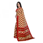 Women's Faux Georgette Saree With Blouse (Red , 5-6Mtrs)