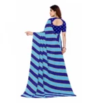 Women's Faux Georgette Saree With Blouse (Blue, 5-6Mtrs)