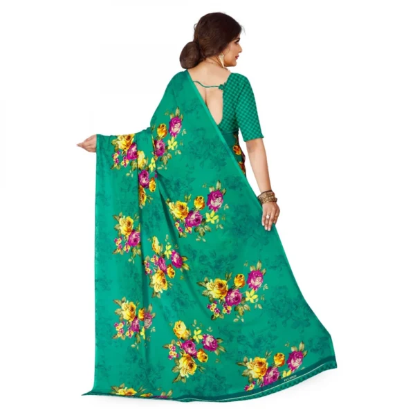 Women's Faux Georgette Saree With Blouse (Rama, 5-6Mtrs)