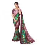 Women's Faux Georgette Saree With Blouse (Purple, 5-6Mtrs)