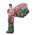 Women's Faux Georgette Saree With Blouse (Purple, 5-6Mtrs)