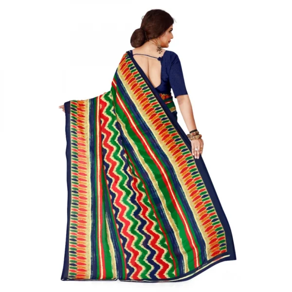 Women's Faux Georgette Saree With Blouse (Multicolor, 5-6Mtrs)
