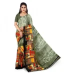 Women's Faux Georgette Saree With Blouse (Green, 5-6Mtrs)
