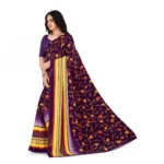 Women's Faux Georgette Saree With Blouse (Purple, 5-6Mtrs)