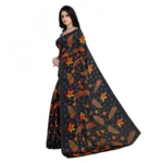 Women's Faux Georgette Saree With Blouse (Brown, 5-6Mtrs)
