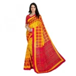 Women's Faux Georgette Saree With Blouse (Pink, 5-6Mtrs)