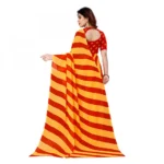 Women's Faux Georgette Saree With Blouse (Orange, 5-6Mtrs)