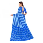 Women's Faux Georgette Saree With Blouse (Blue, 5-6Mtrs)