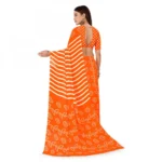 Women's Faux Georgette Saree With Blouse (Orange, 5-6Mtrs)