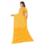 Women's Faux Georgette Saree With Blouse (Yellow, 5-6Mtrs)