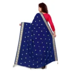 Women's Vichitra Viscose Silk Blend Jacquard Work Dupatta (Navy Blue, Length:2-2.4 mtr)