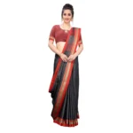 Women's Khan Woven Saree With Blouse (Grey, 5-6Mtrs)