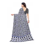 Women's Georgette Saree With Blouse (Blue, 5-6mtrs)