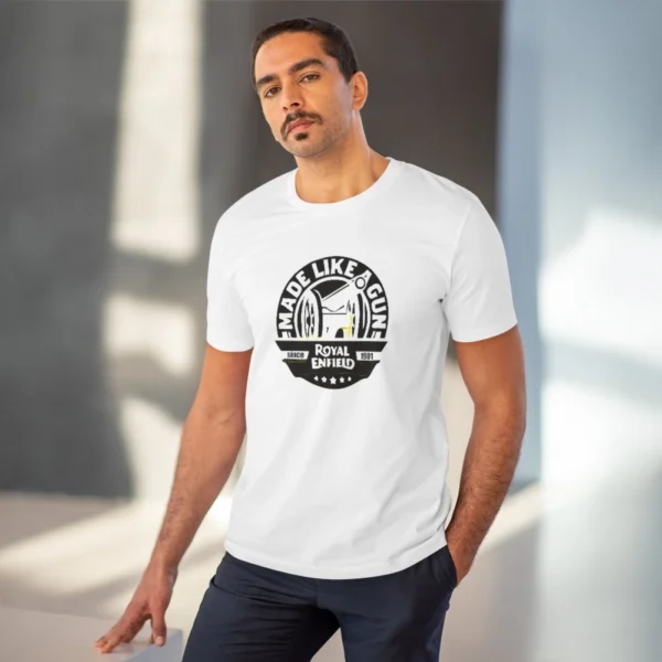 Men's PC Cotton Bike Ride Design Printed T Shirt (Color: White, Thread Count: 180GSM)