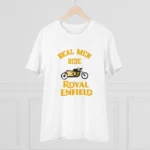 Men's PC Cotton Bike Ride Design Printed T Shirt (Color: White, Thread Count: 180GSM)