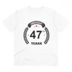 Men's PC Cotton 47th Anniversary Printed T Shirt (Color: White, Thread Count: 180GSM)