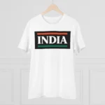Men's PC Cotton India Printed T Shirt (Color: White, Thread Count: 180GSM)