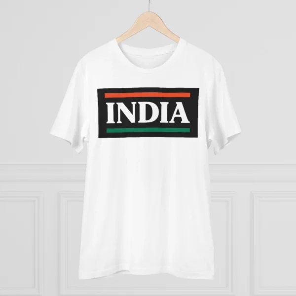 Men's PC Cotton India Printed T Shirt (Color: White, Thread Count: 180GSM)