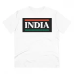 Men's PC Cotton India Printed T Shirt (Color: White, Thread Count: 180GSM)