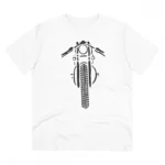 Men's PC Cotton Bike Ride Design Printed T Shirt (Color: White, Thread Count: 180GSM)