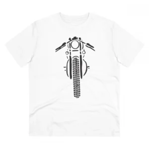 Men's PC Cotton Bike Ride Design Printed T Shirt (Color: White, Thread Count: 180GSM)