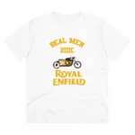 Men's PC Cotton Bike Ride Design Printed T Shirt (Color: White, Thread Count: 180GSM)