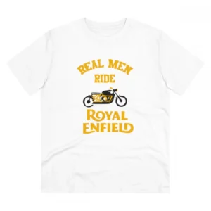 Men's PC Cotton Bike Ride Design Printed T Shirt (Color: White, Thread Count: 180GSM)
