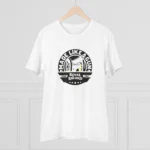 Men's PC Cotton Bike Ride Design Printed T Shirt (Color: White, Thread Count: 180GSM)