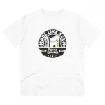 Men's PC Cotton Bike Ride Design Printed T Shirt (Color: White, Thread Count: 180GSM)