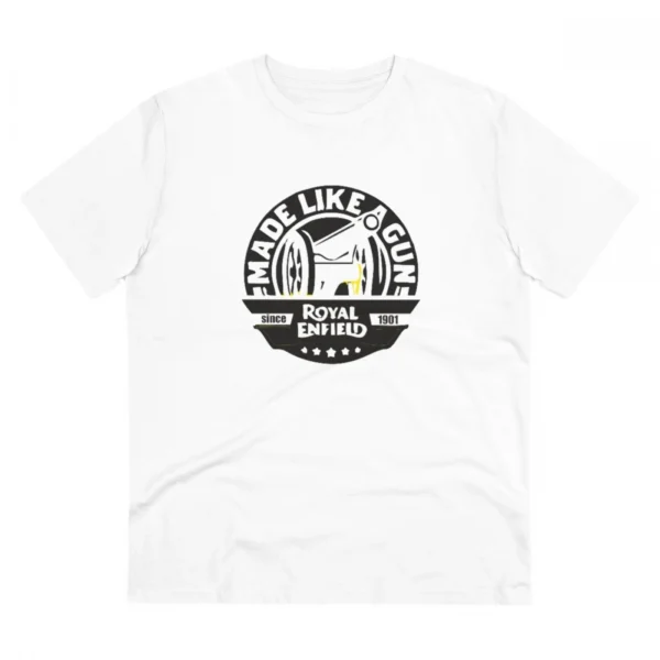 Men's PC Cotton Bike Ride Design Printed T Shirt (Color: White, Thread Count: 180GSM)