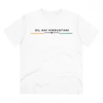 Men's PC Cotton Dil Se Hindustani Printed T Shirt (Color: White, Thread Count: 180GSM)