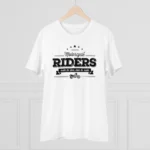 Men's PC Cotton Bike Ride Design Printed T Shirt (Color: White, Thread Count: 180GSM)