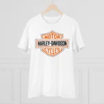 Men's PC Cotton Bike Ride Design Printed T Shirt (Color: White, Thread Count: 180GSM)