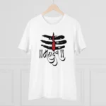 Men's PC Cotton Har Har Mahadev Printed T Shirt (Color: White, Thread Count: 180GSM)