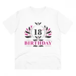 Men's PC Cotton 18th Birthday Printed T Shirt (Color: White, Thread Count: 180GSM)