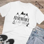 Men's PC Cotton Explore The Unseen Printed T Shirt (Color: White, Thread Count: 180GSM)
