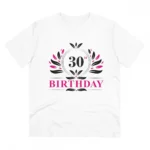 Men's PC Cotton 30th Birthday Printed T Shirt (Color: White, Thread Count: 180GSM)