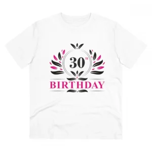 Men's PC Cotton 30th Birthday Printed T Shirt (Color: White, Thread Count: 180GSM)