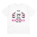 Men's PC Cotton 29th Birthday Printed T Shirt (Color: White, Thread Count: 180GSM)