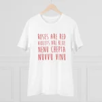 Men's PC Cotton Telugu Desing Printed T Shirt (Color: White, Thread Count: 180GSM)