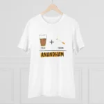 Men's PC Cotton Telugu Desing Printed T Shirt (Color: White, Thread Count: 180GSM)