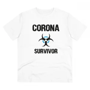 Men's PC Cotton Corona Survivor Printed T Shirt (Color: White, Thread Count: 180GSM)