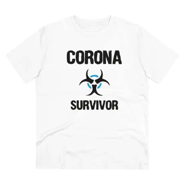 Men's PC Cotton Corona Survivor Printed T Shirt (Color: White, Thread Count: 180GSM)