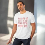 Men's PC Cotton Telugu Desing Printed T Shirt (Color: White, Thread Count: 180GSM)